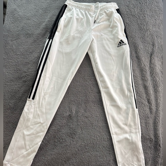 adidas White Joggers with Black Stripes - Picture 1 of 5